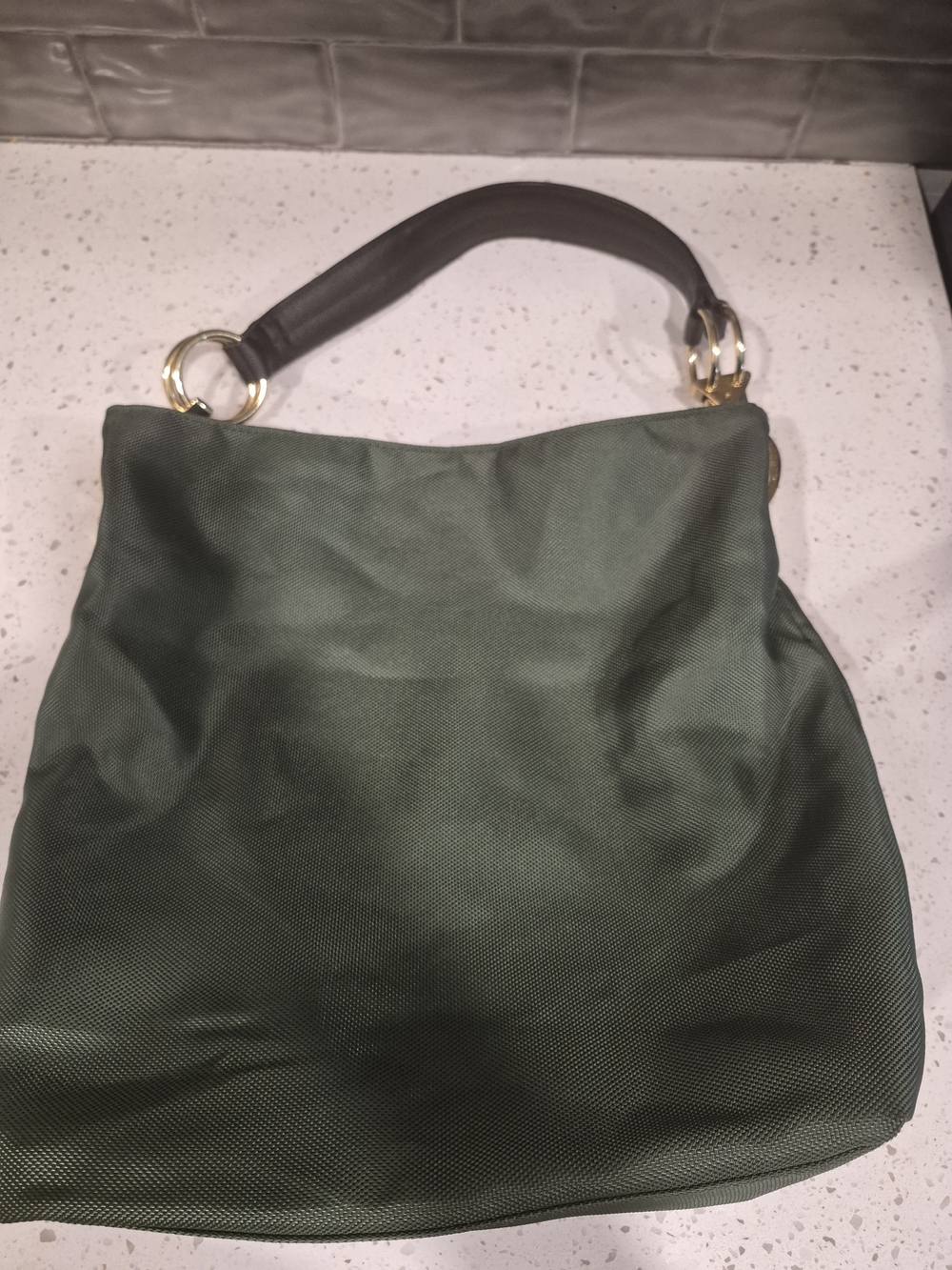 Women's Olive Green Hobo Bag with Gold Hardware